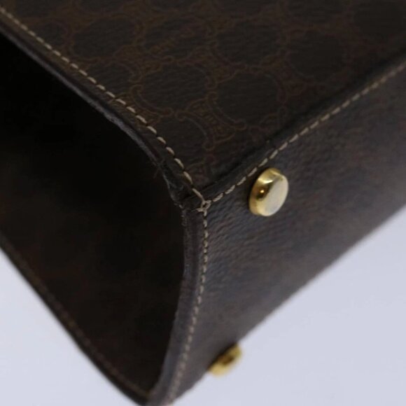 CELINE Macadam Canvas Hand Bag PVC 2way Brown Auth 69000V - Picture 14 of 16